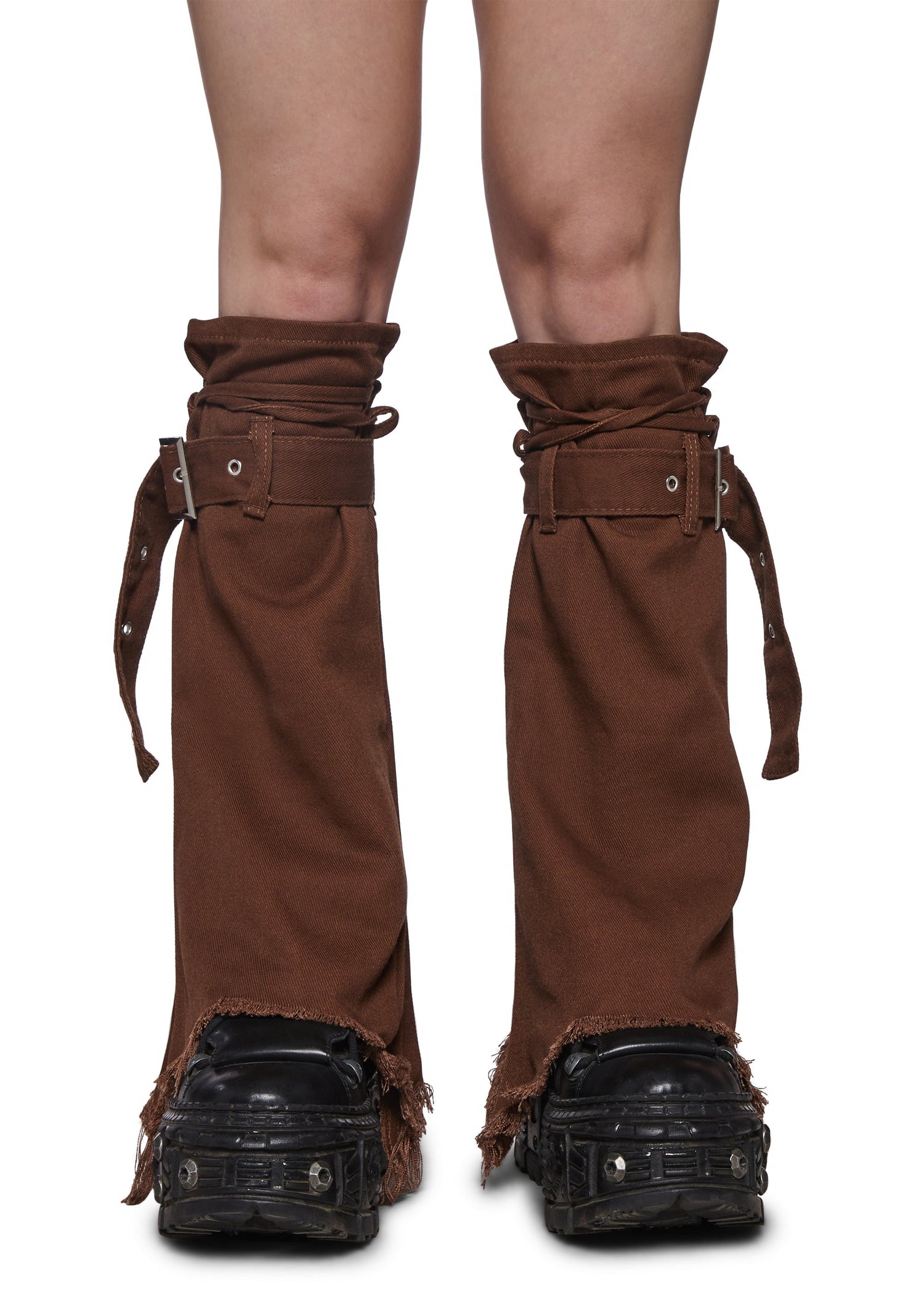 Buckled Leg Warmers - Brown