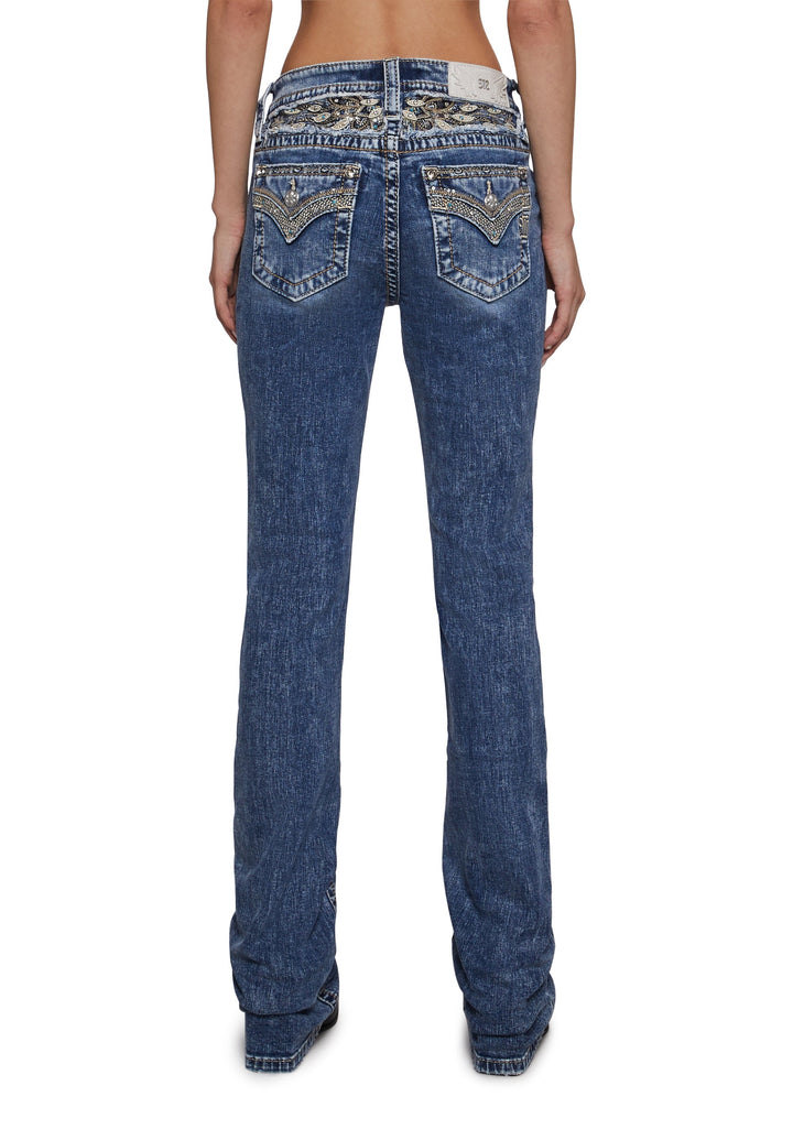 34" Mid Rise Denim Jeans
