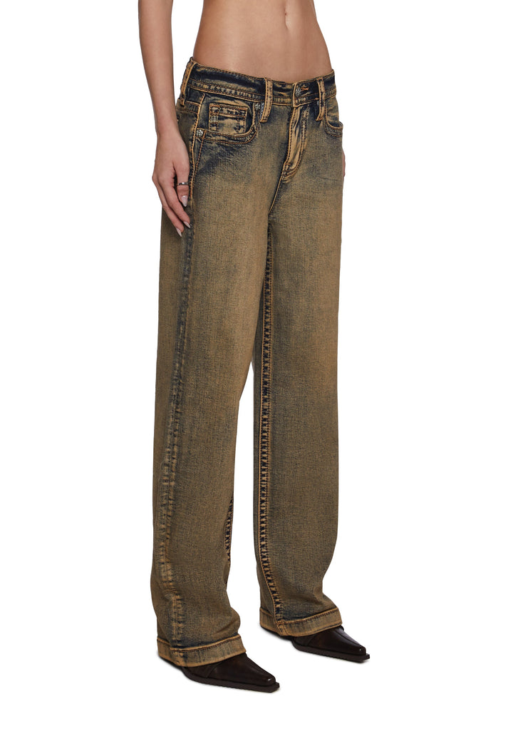 30" High Rise Slim Wide Jeans
