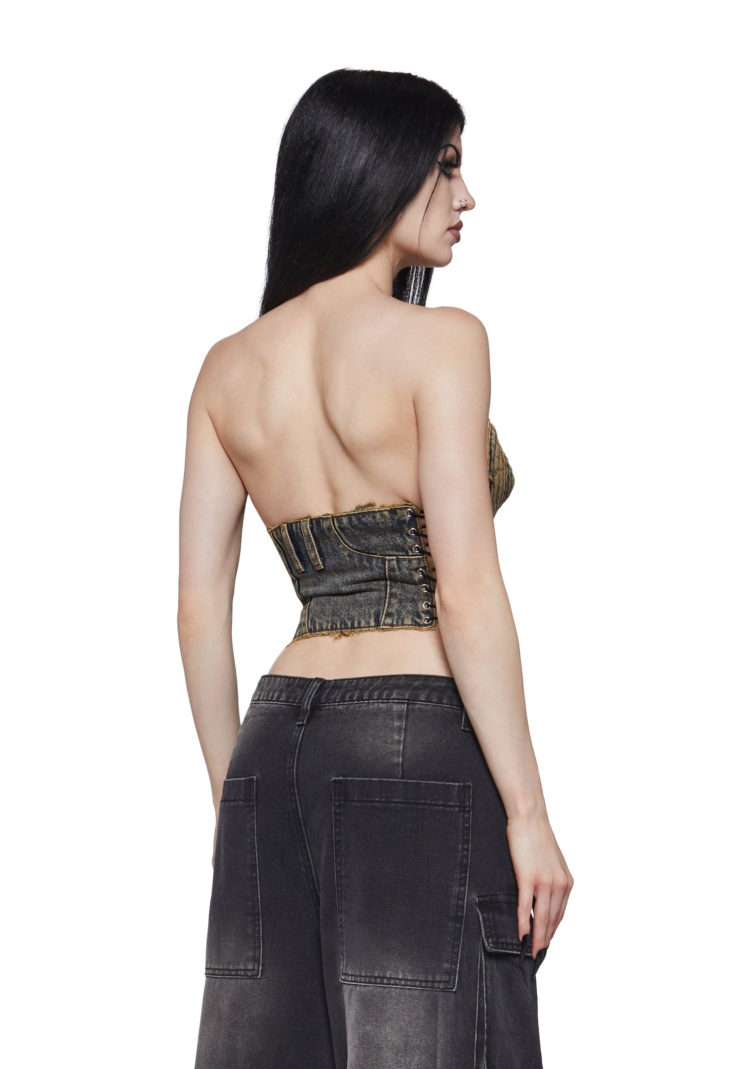 Denim Cone Corset - Blue