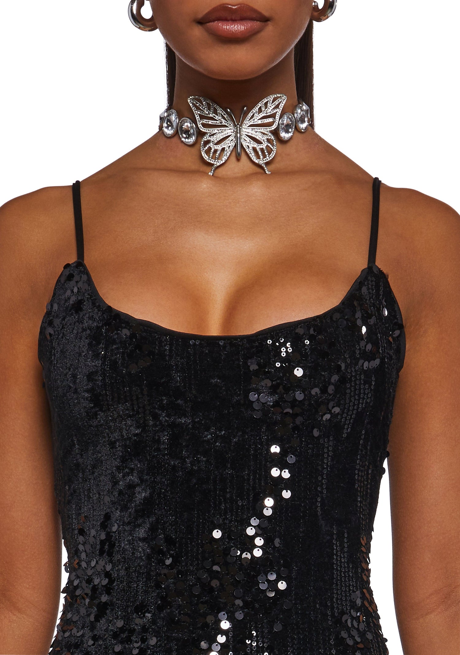 Over The Moon Sequin Dress - Black