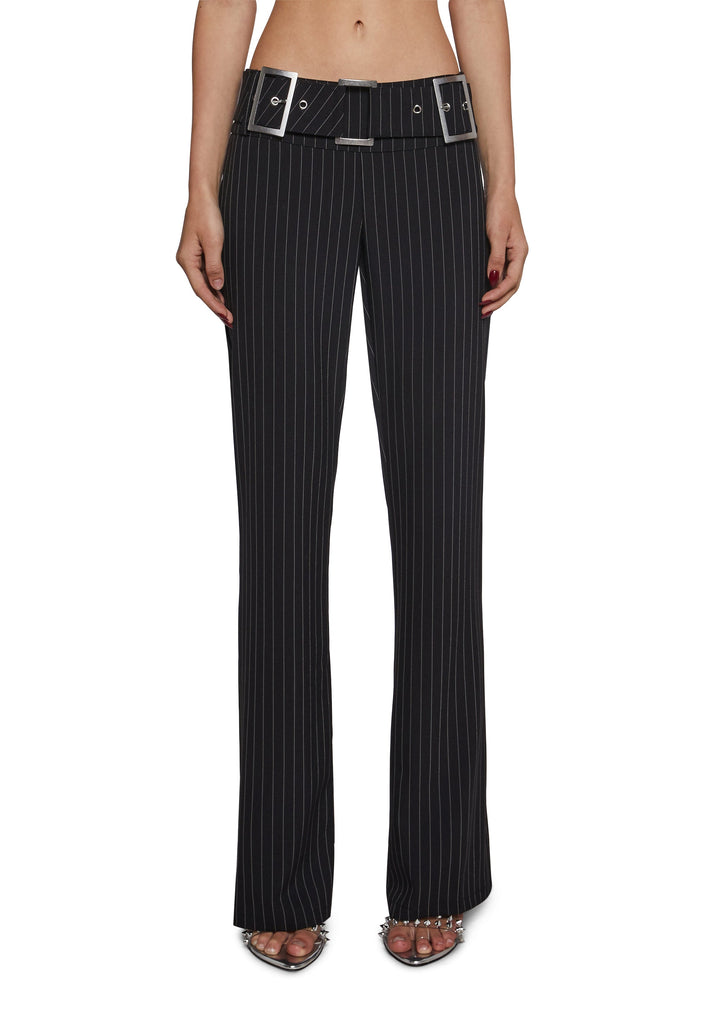 Pinstripe Low Rise Slacks