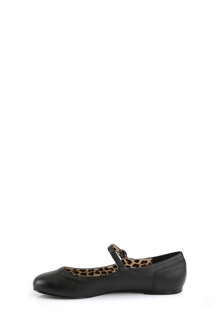 Anna-02 Mary Jane Ballet Flats-Black PU