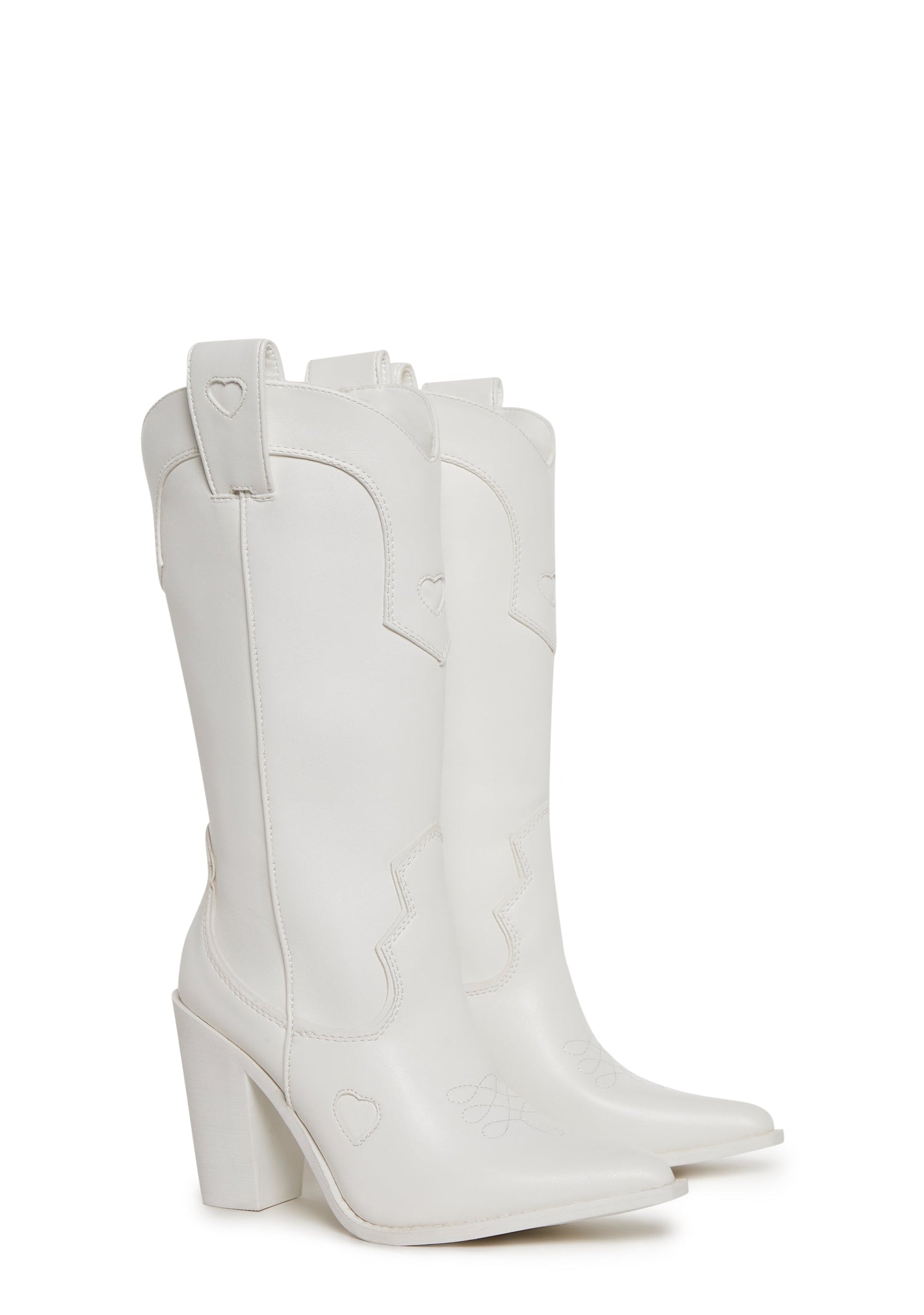 Basic Present Perfect Cowboy Boots - White