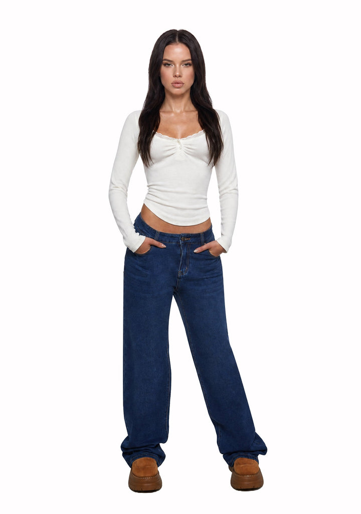 Text Me Long Sleeve Top - Ivory