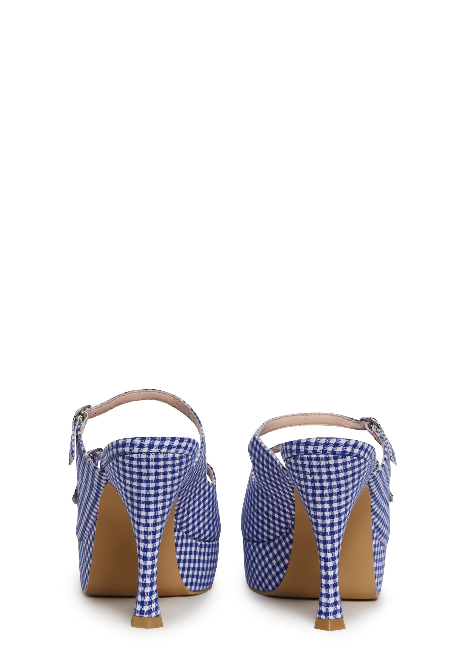 Lana Strappy Platform Heel - Gingham