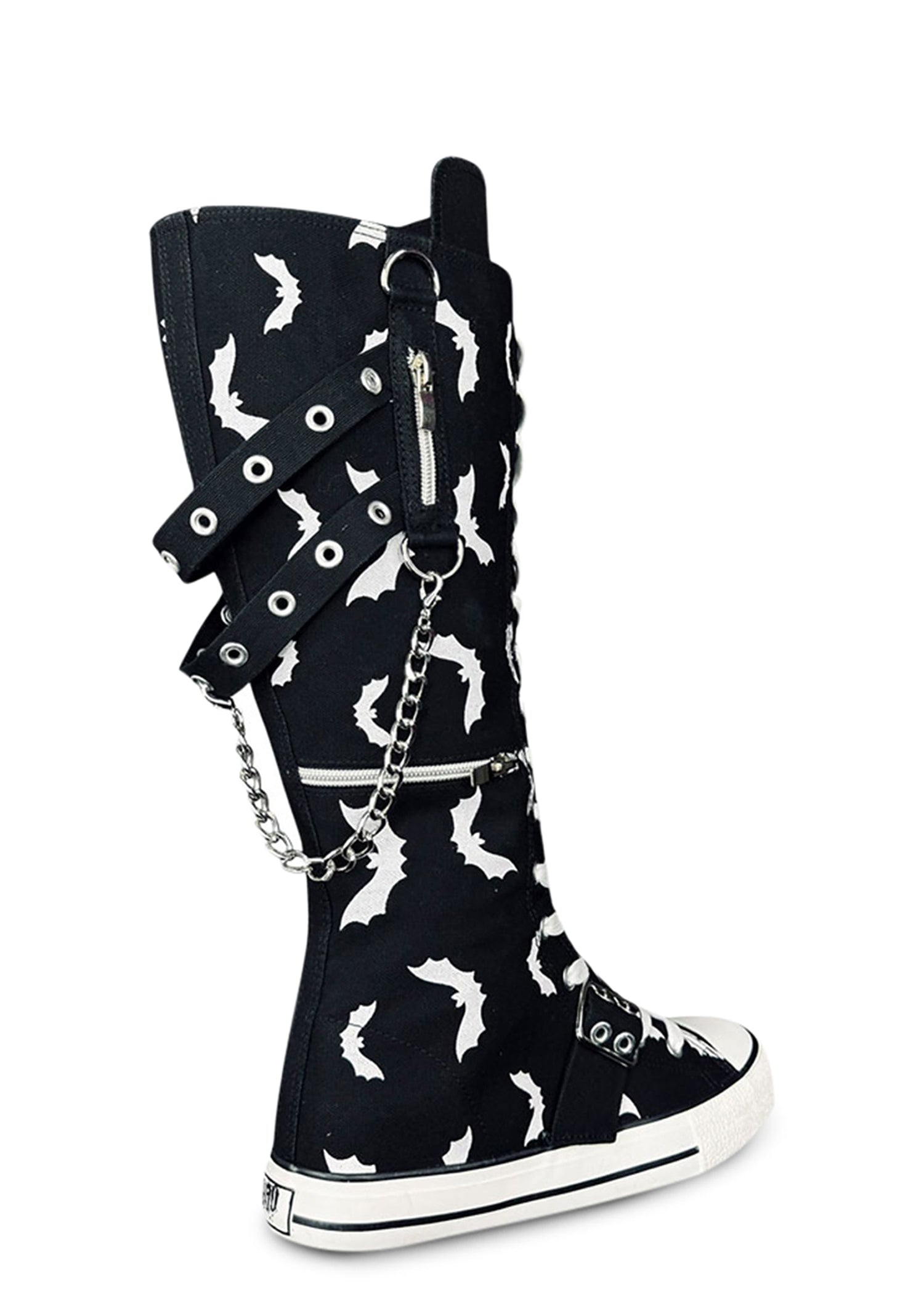 Rawr XD Bats Knee High Sneakers - Black/White