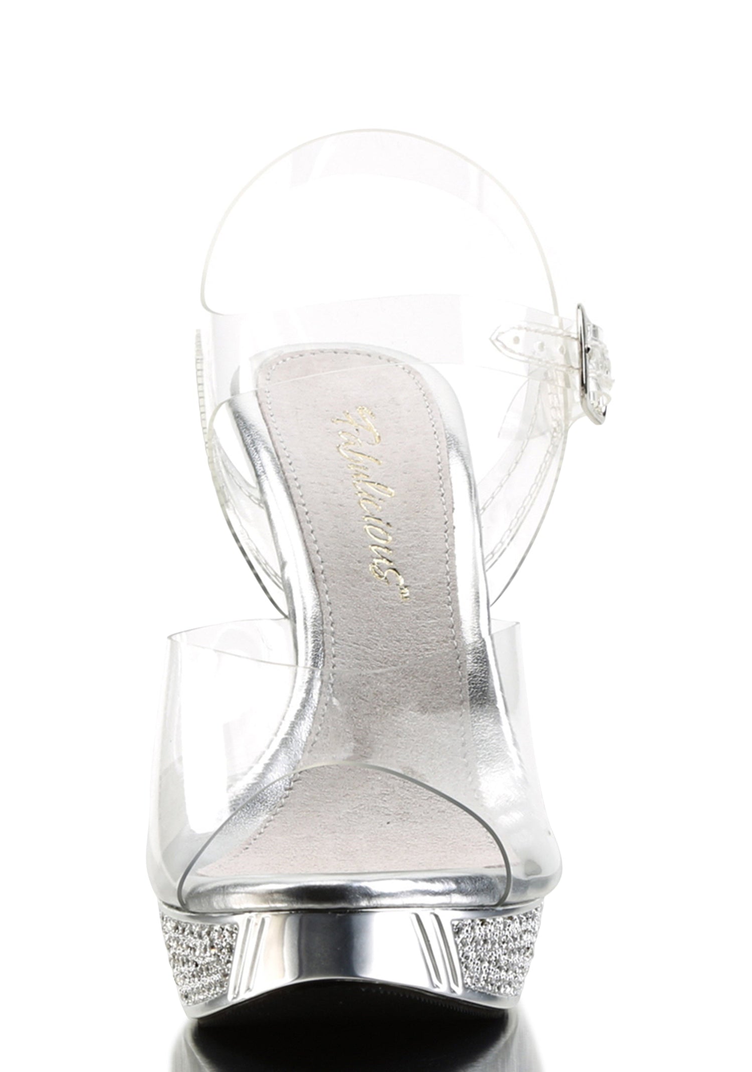 Elegant-408 Platform Ankle Strap Sandals-Silver Chrome