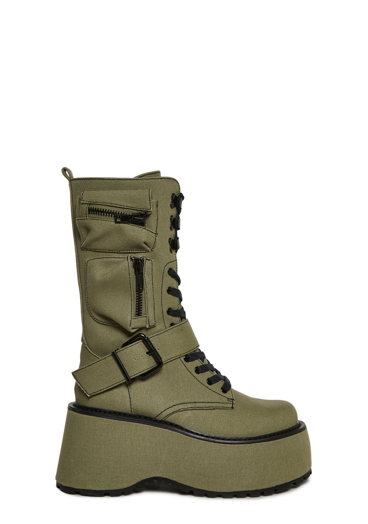 Obsidian Platform Zip-Up Boots