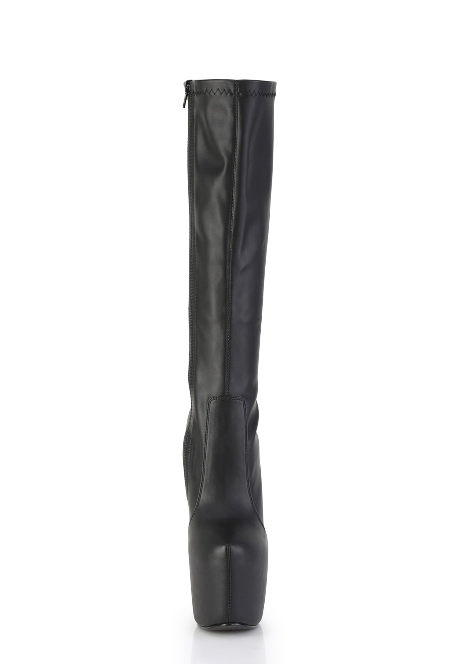 Jubilant-2000 Platform Knee High Boots-Black PU
