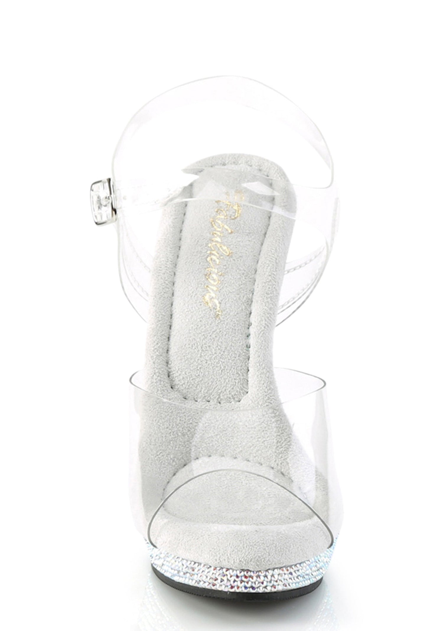 Lip-108 Platform Ankle Strap Rhinestones Sandals-Silver