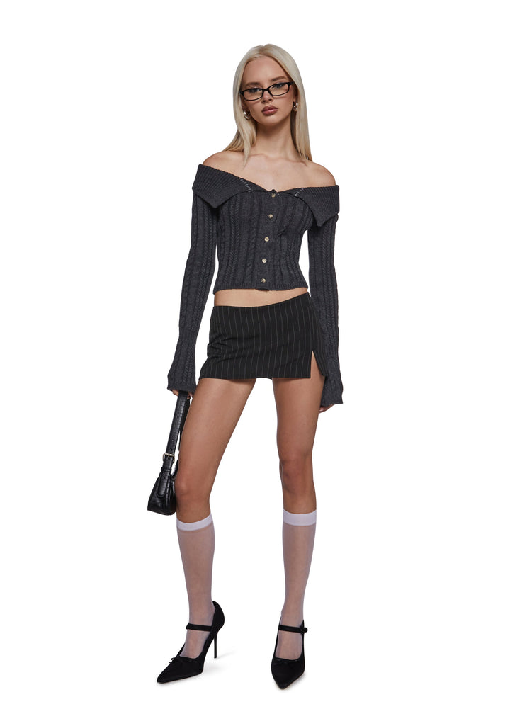 Joely Micro Skirt - Pinstripe