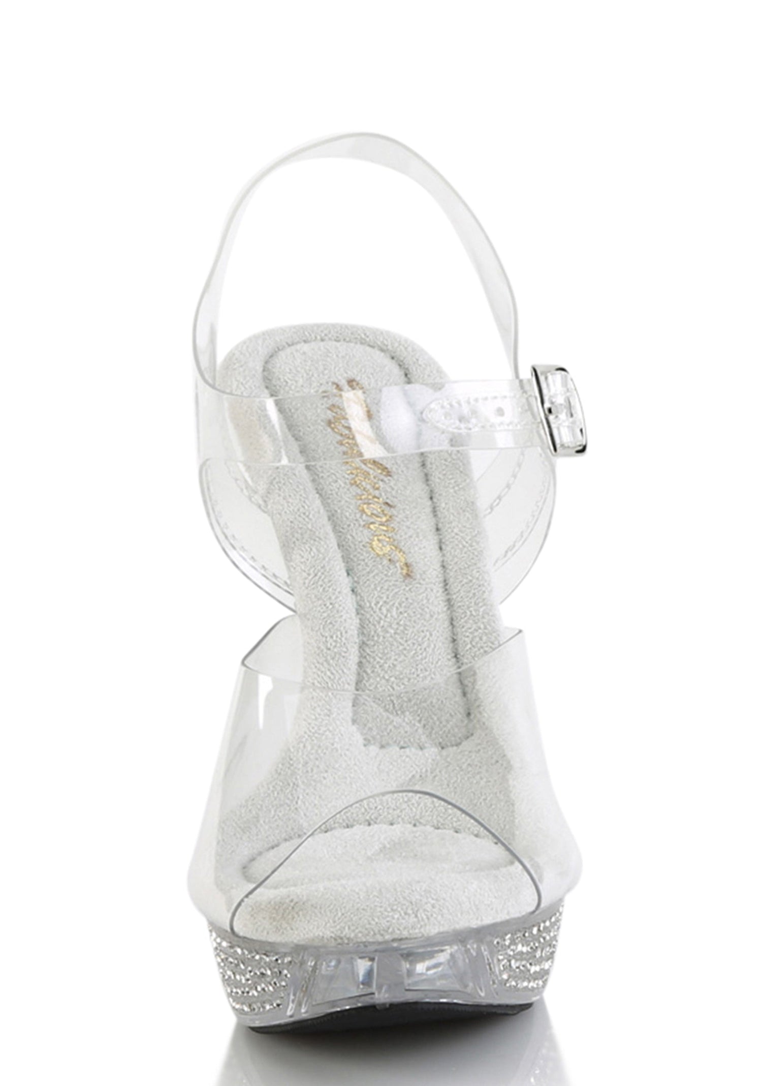 Elegant-408 Platform Ankle Strap Sandals-Clear
