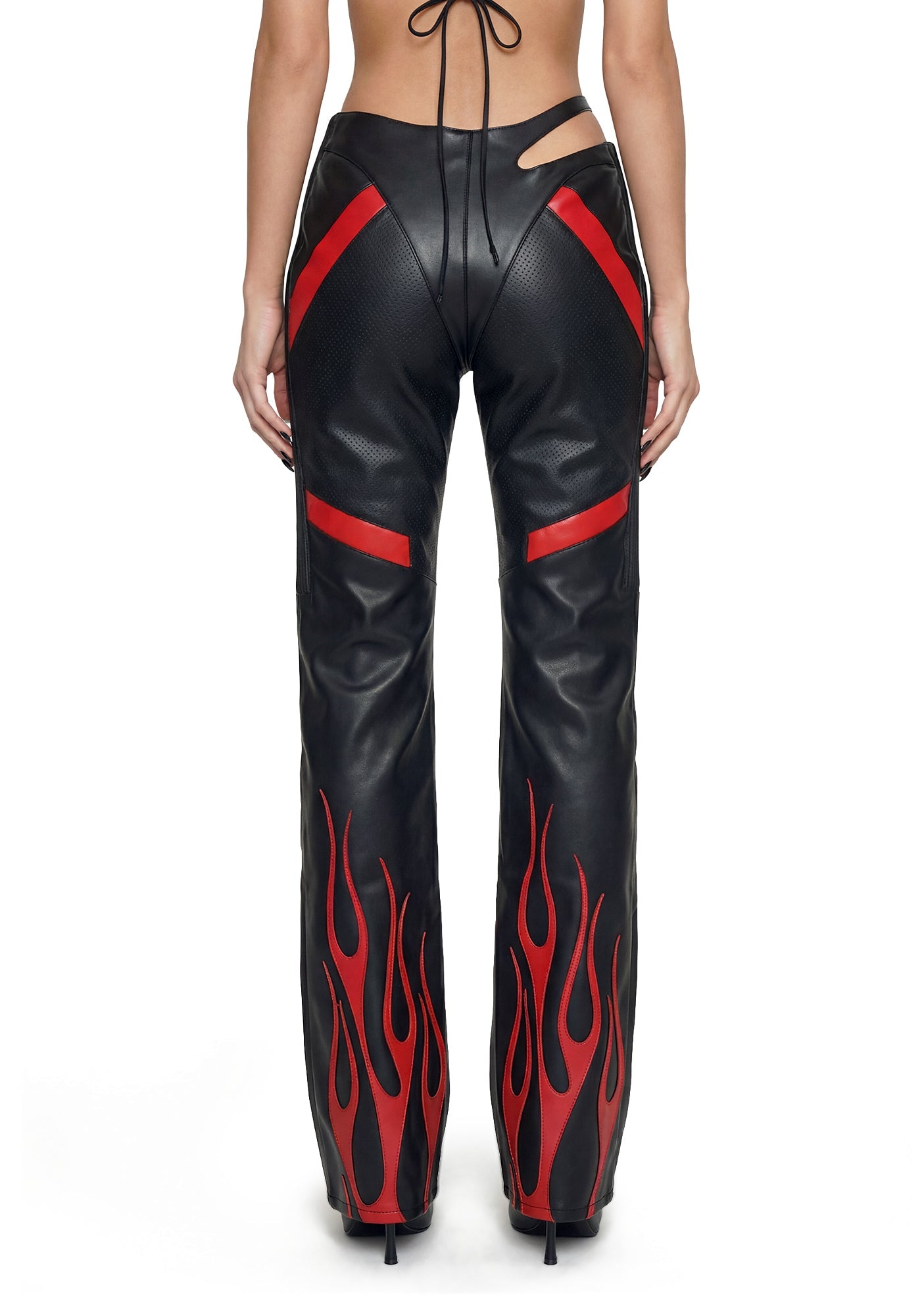 Hollywood Asymmetrical Moto Trousers - Black