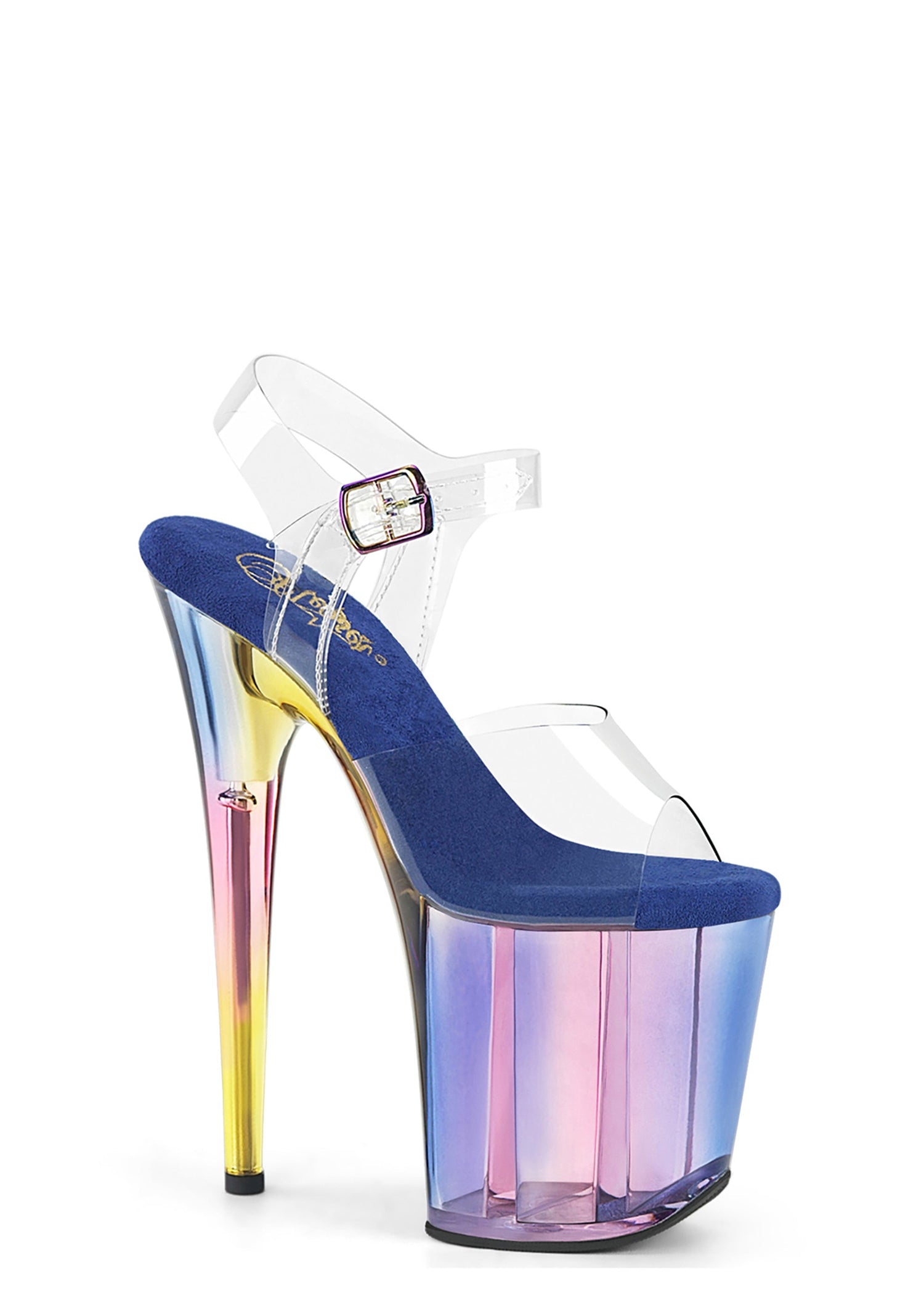Flamingo-808 Platform Ankle Strap Sandals - Holographic