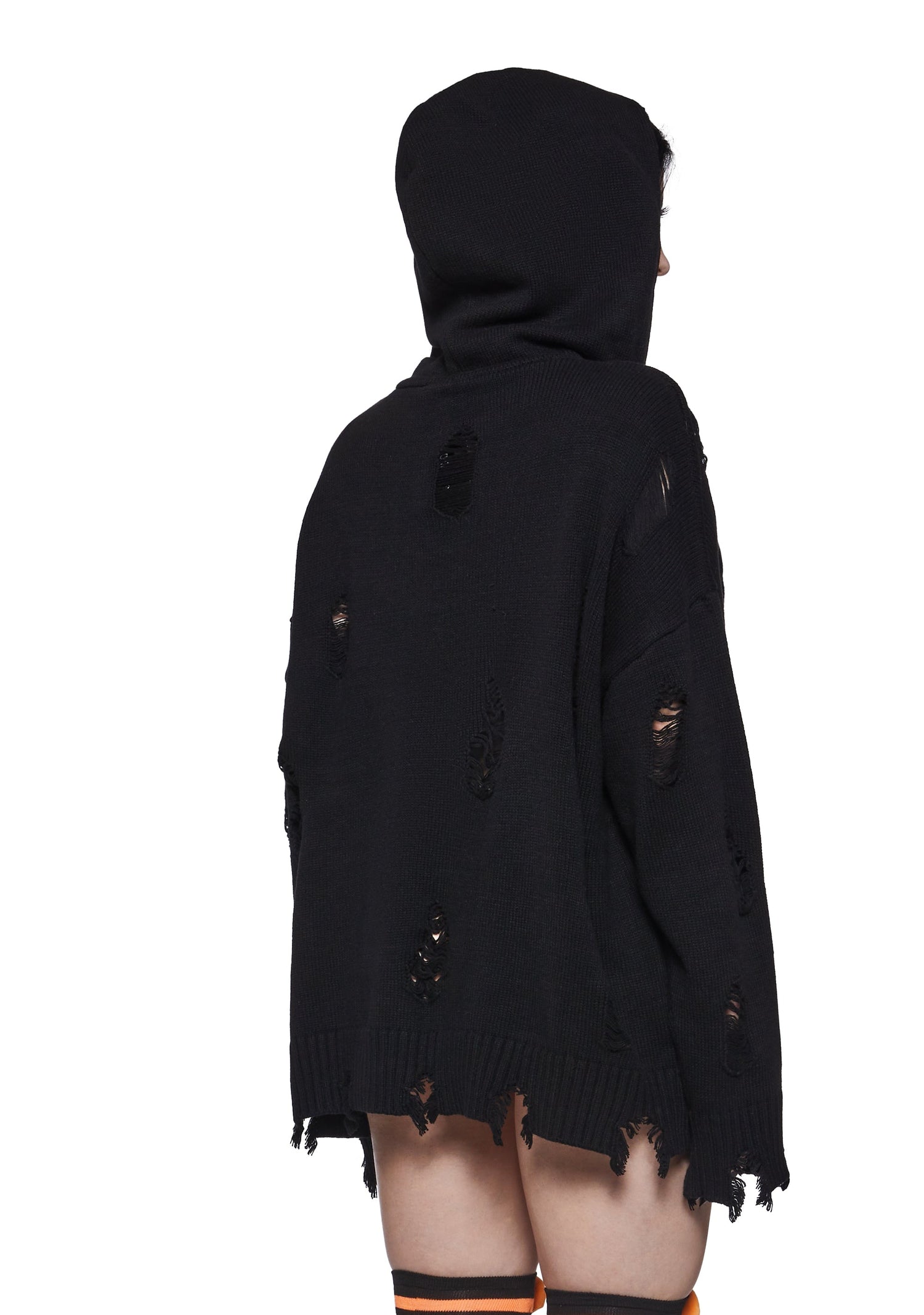 Dark Pumpkin Oversized Sweater with Hood
