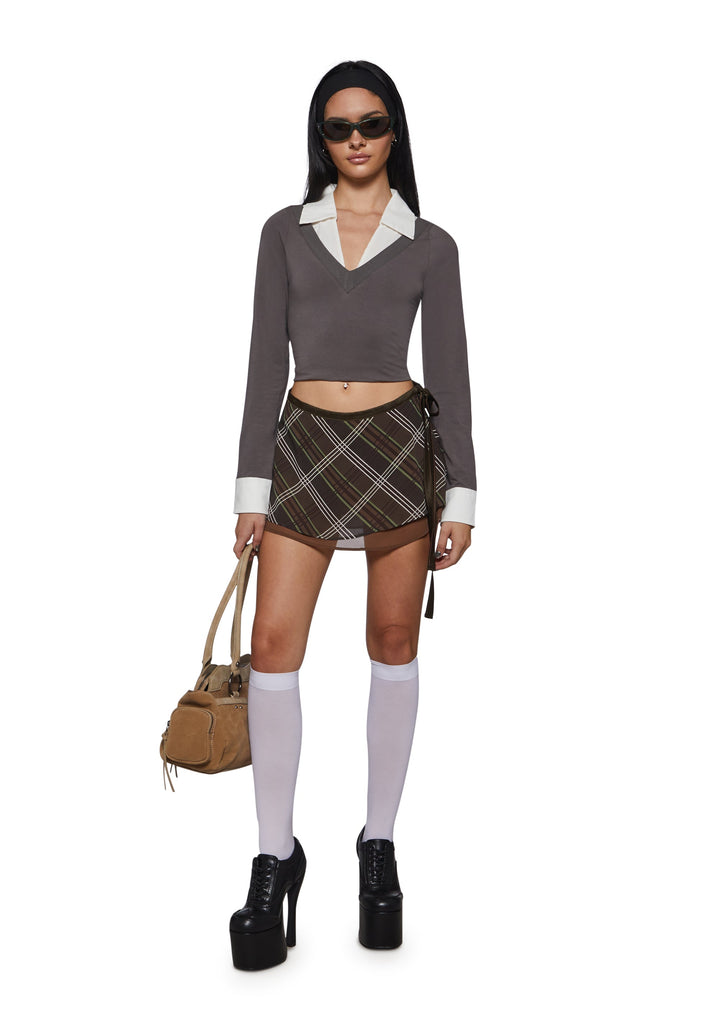 Sable Plaid Mini Skirt