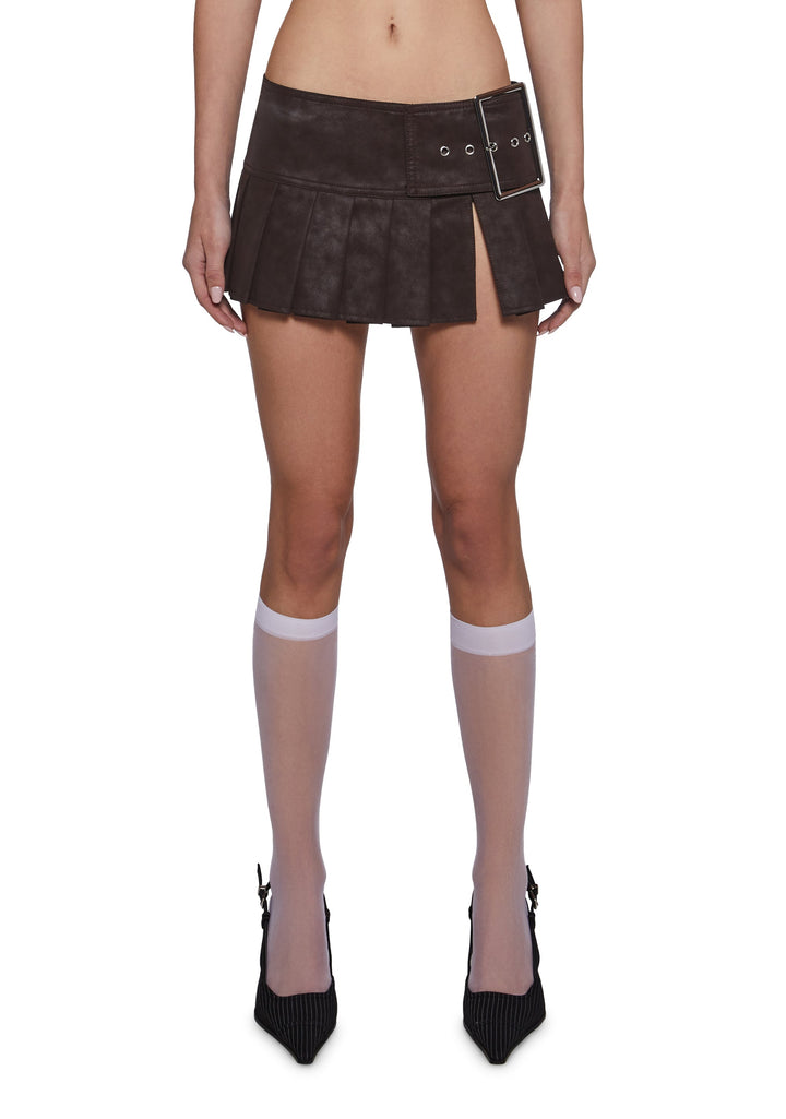 Viral Takeover Mini Skirt - Brown
