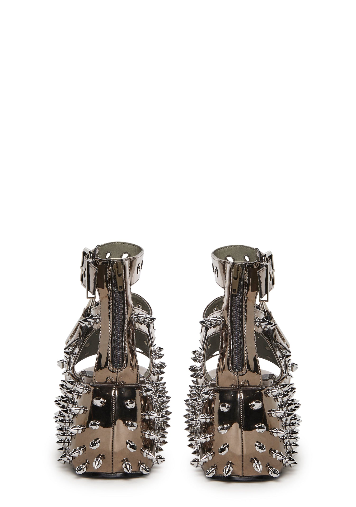 Everything Spiked and Chrome Platform Sandal