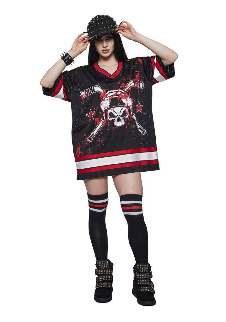 Horror Hockey Jersey Oversized Tee