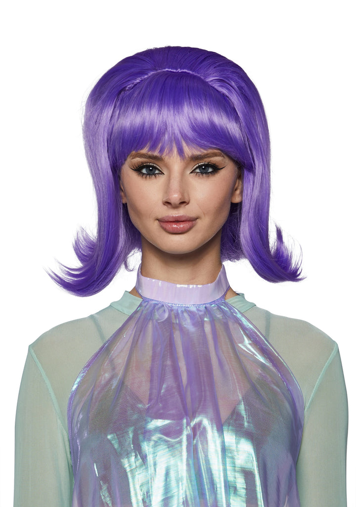 Retro Alien Girl Wig - Purple