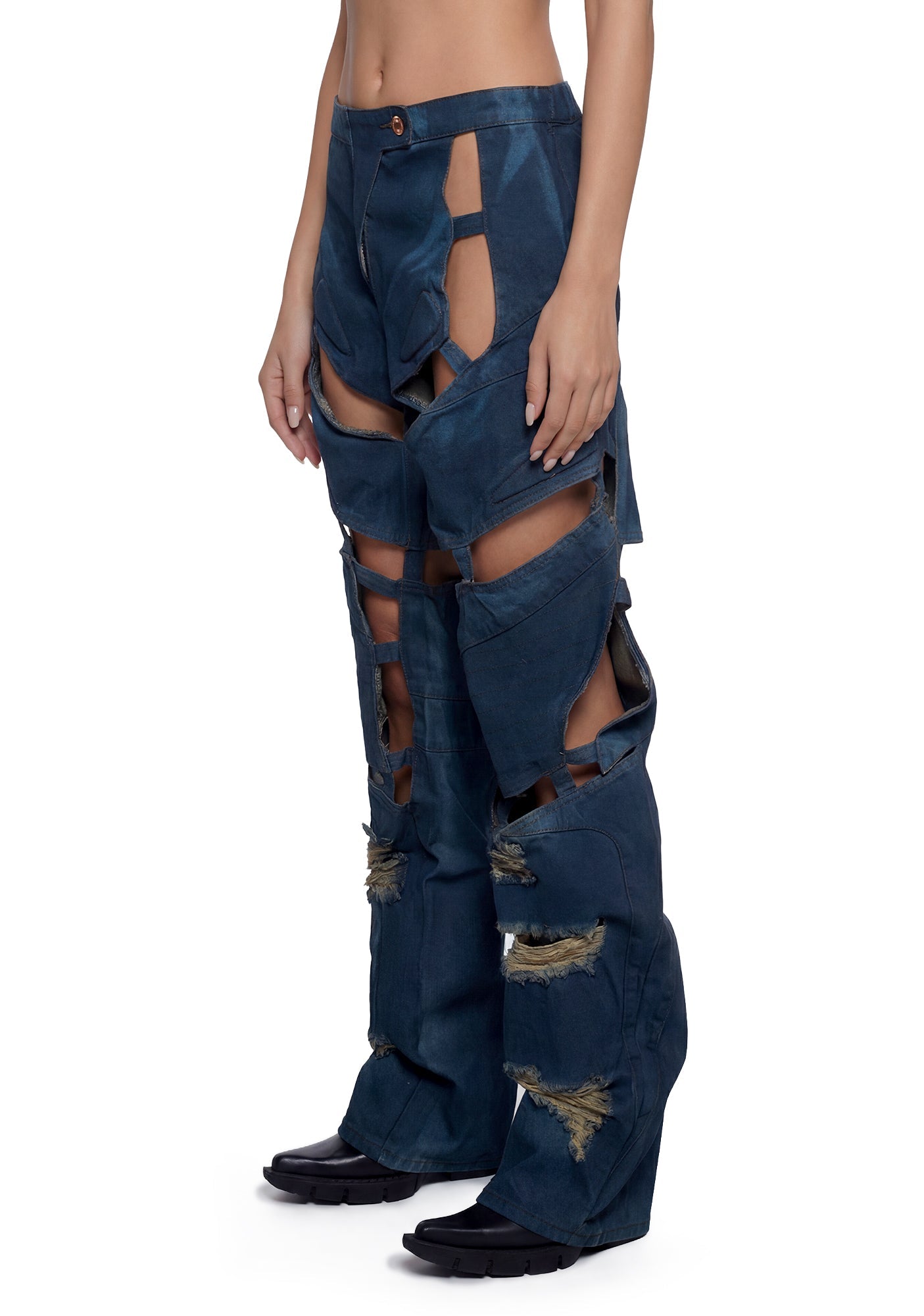 Moto Denim Floating Pants - Indigo
