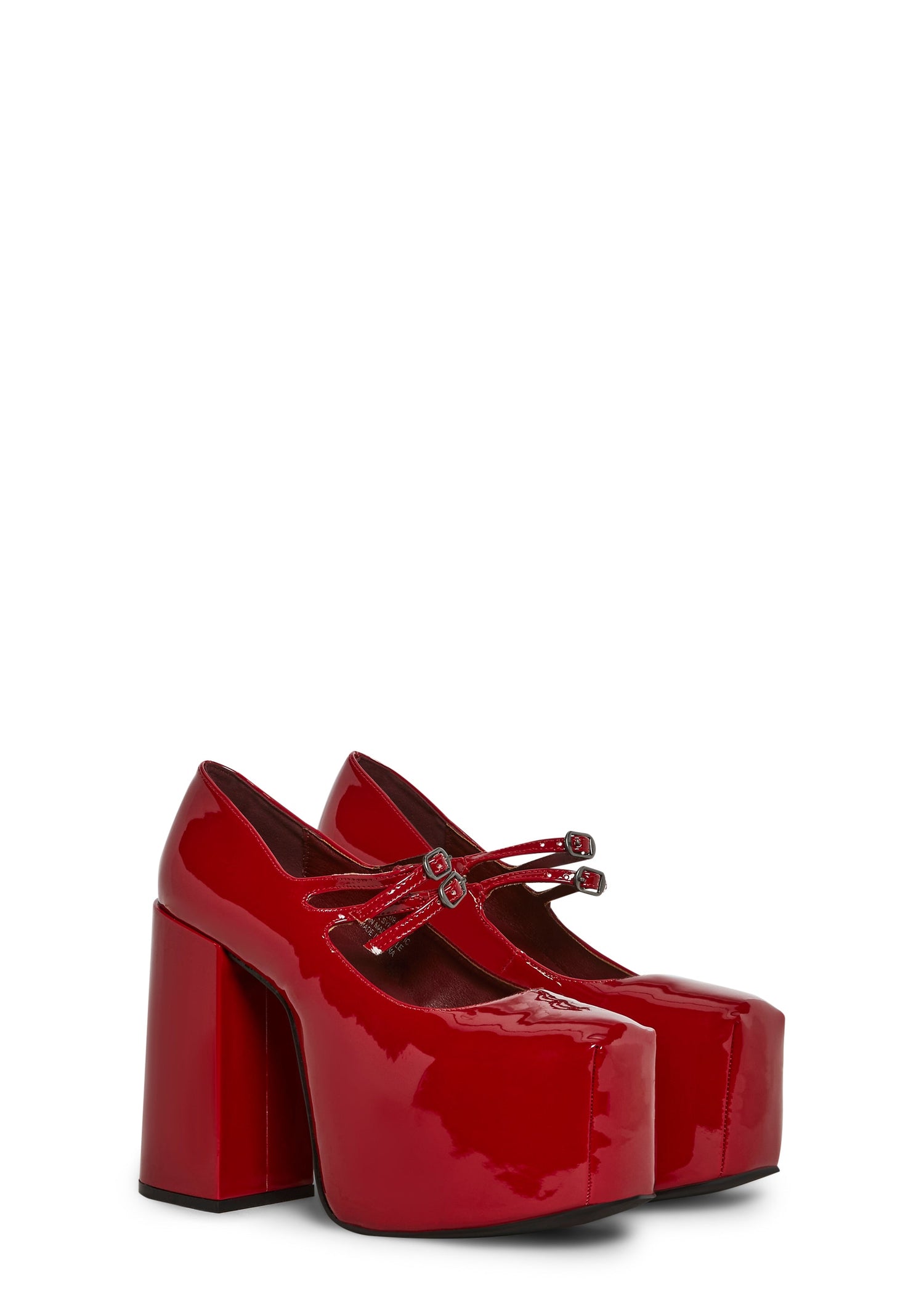 Macabre Meetup Platform Mary Janes - Red