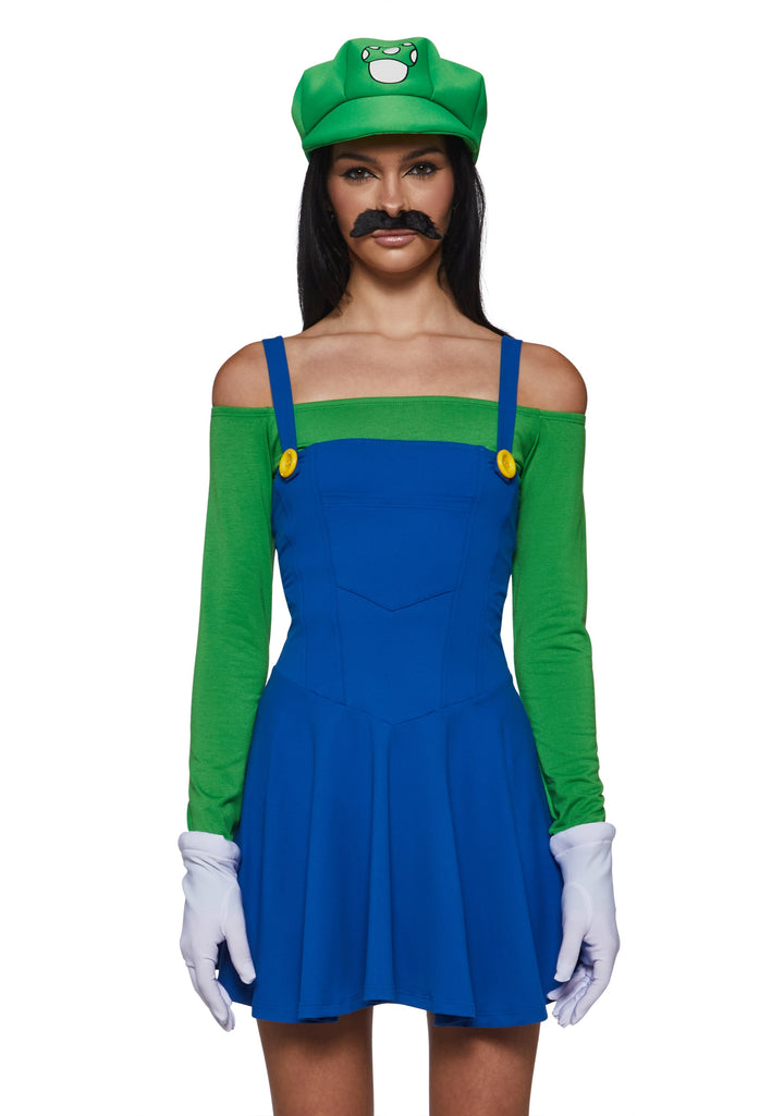 Plumber Bros Dress Costume - Green