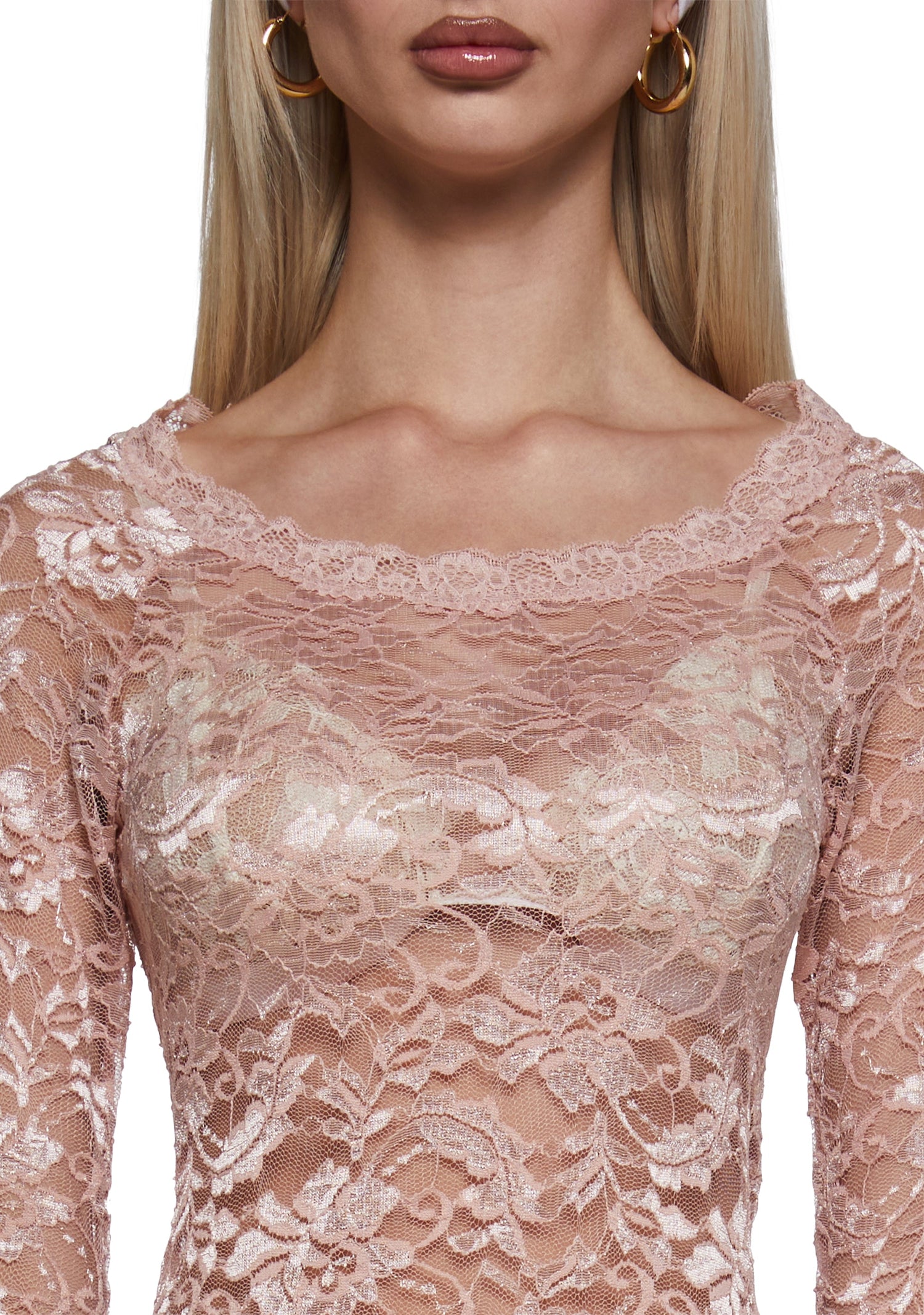 Sweet Surrender Lace Top - Pink