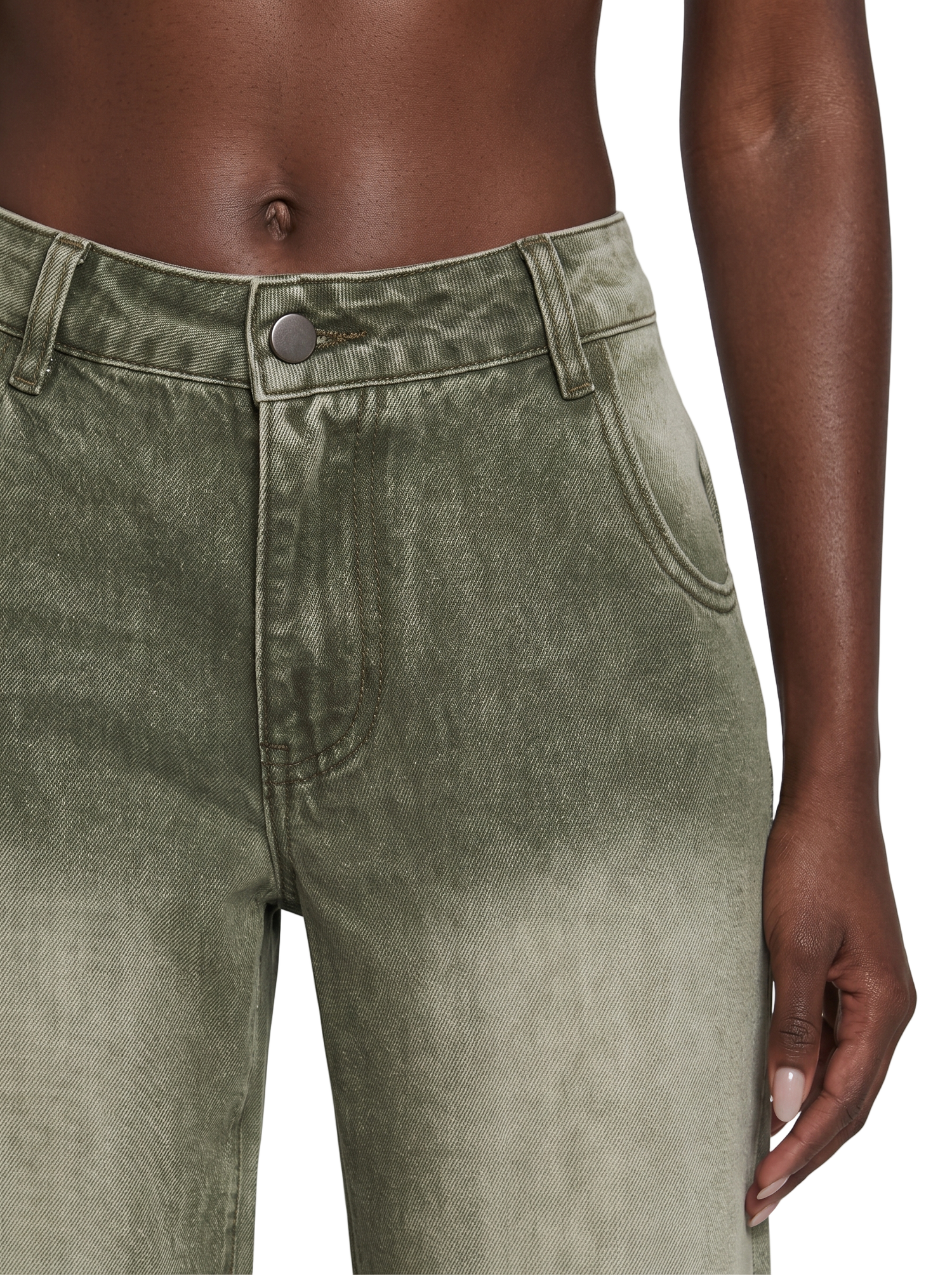 Sinful Attitude Wide Leg Jeans - Green