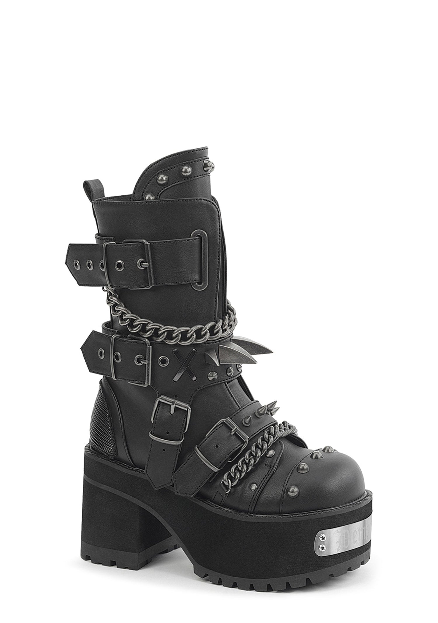 Ranger-117 Mid Calf Platform Boots with Hardware