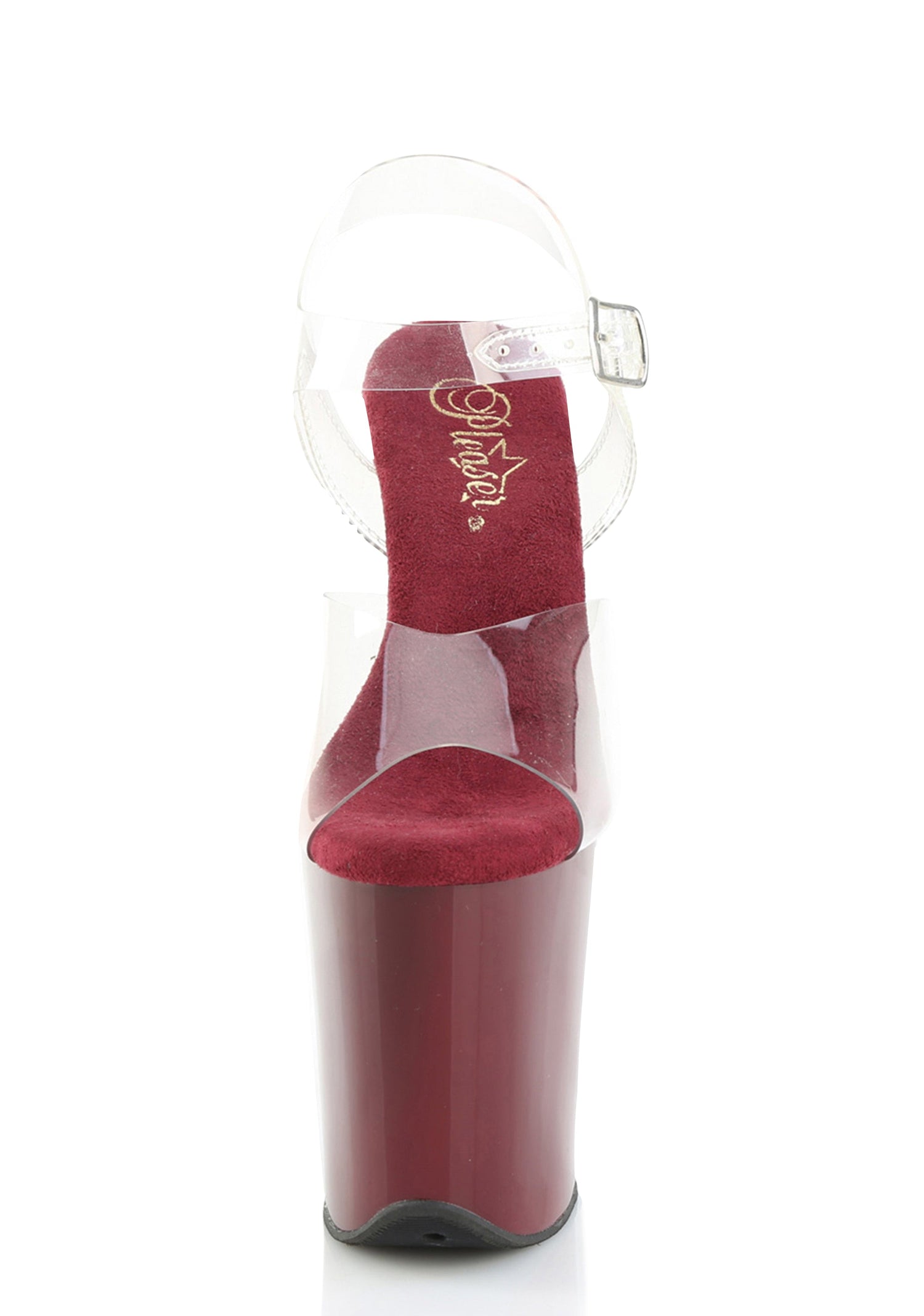Flamingo-808 Platform Ankle Strap Sandals-Burgundy