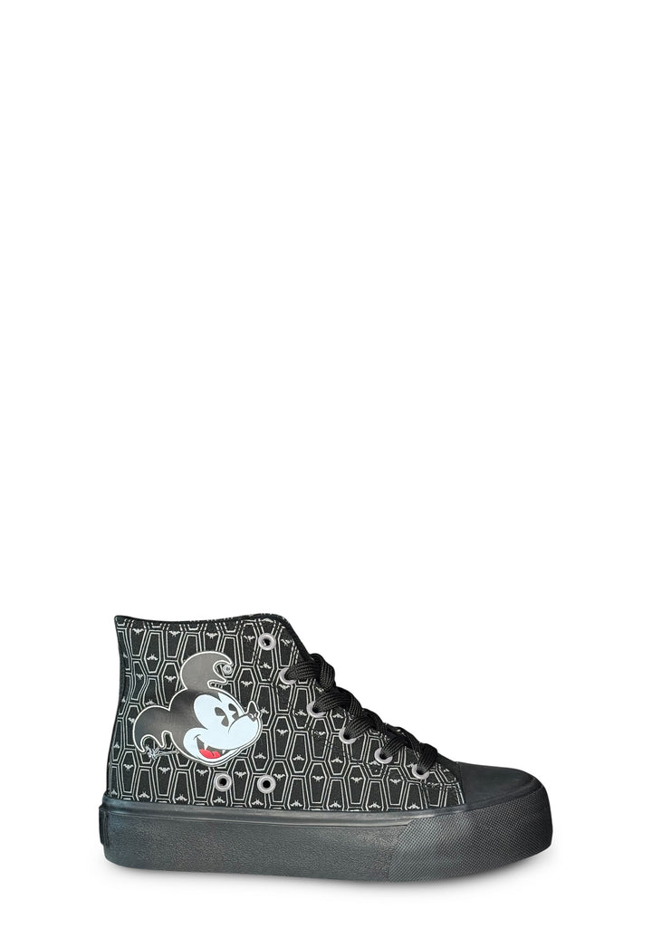 HXC Bats Day Mickey High Top Sneaker - Grey