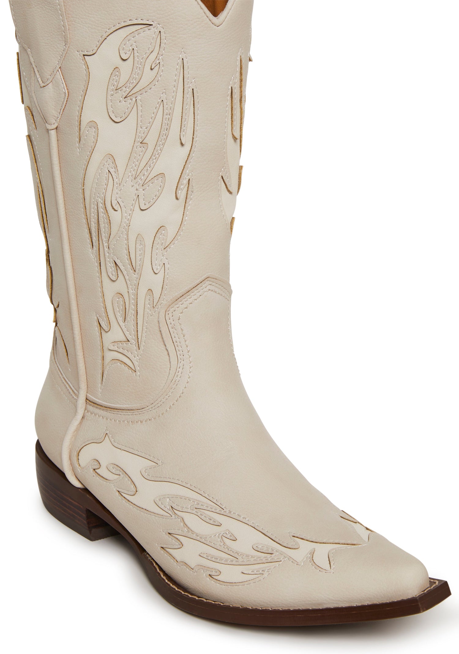 Cyber Scars Cowboy Boot - Beige