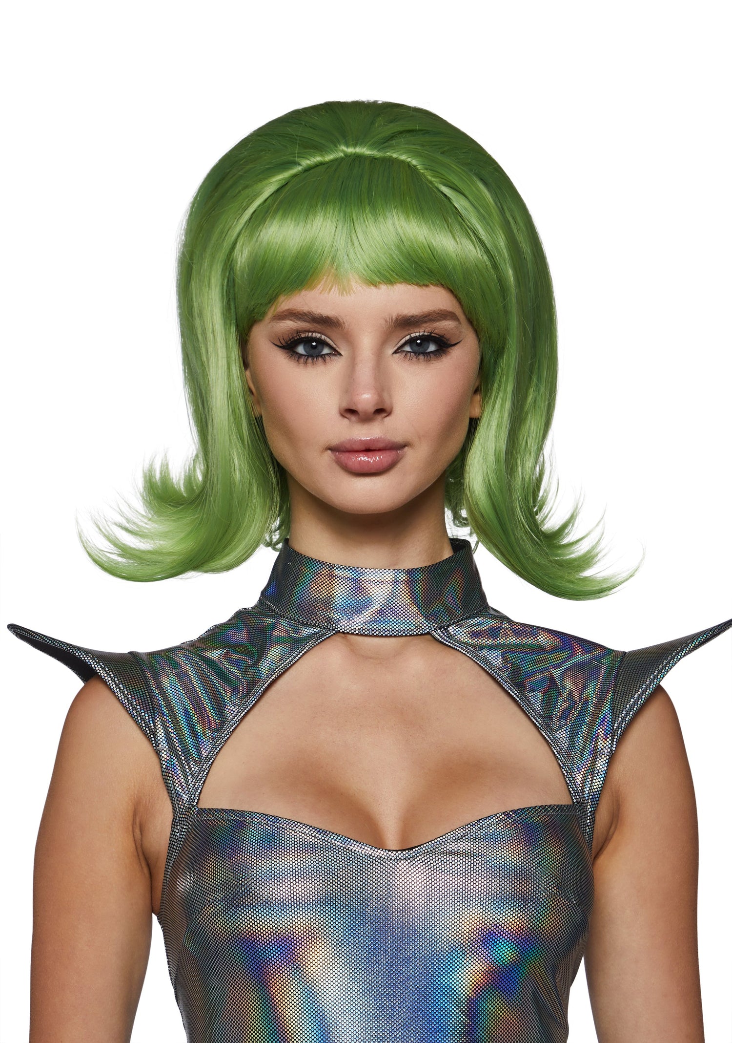 Retro Alien Girl Wig - Green