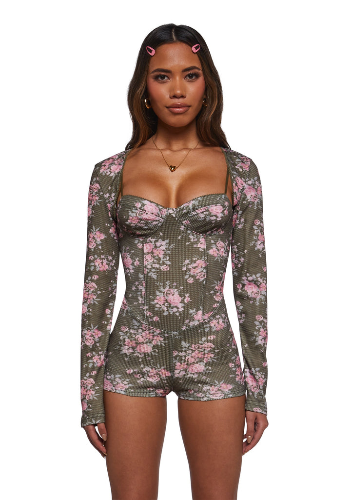 Beautiful Bloom Romper And Shrug Set