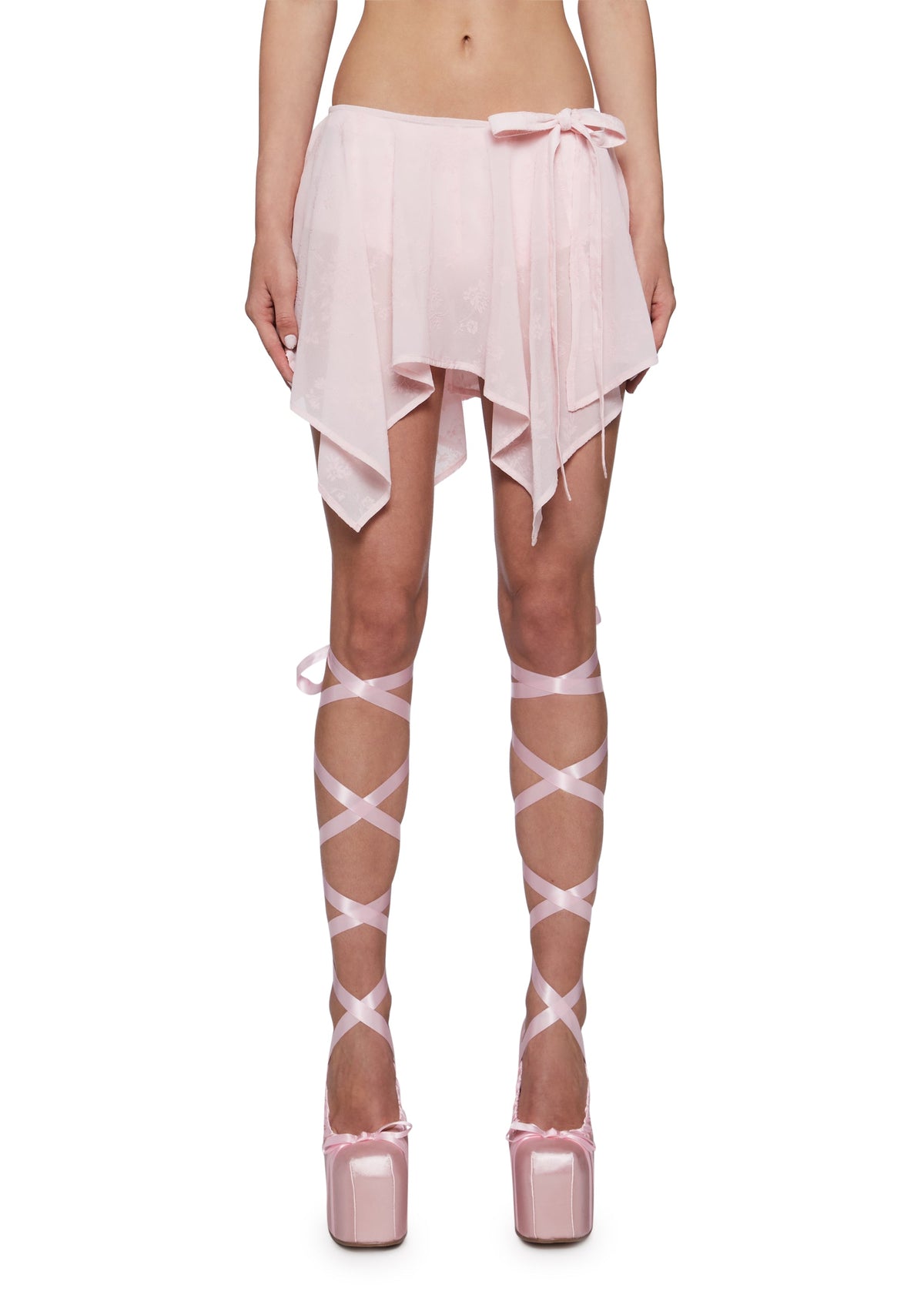 Harmony Lace Wrap Skirt - Pink