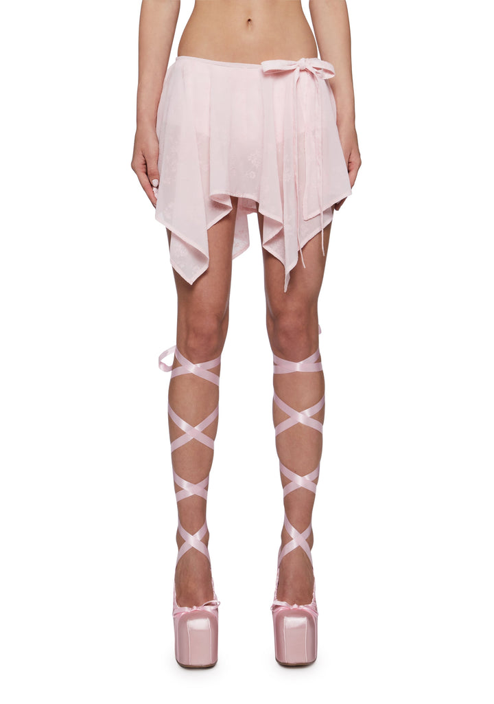 Harmony Lace Wrap Skirt - Pink