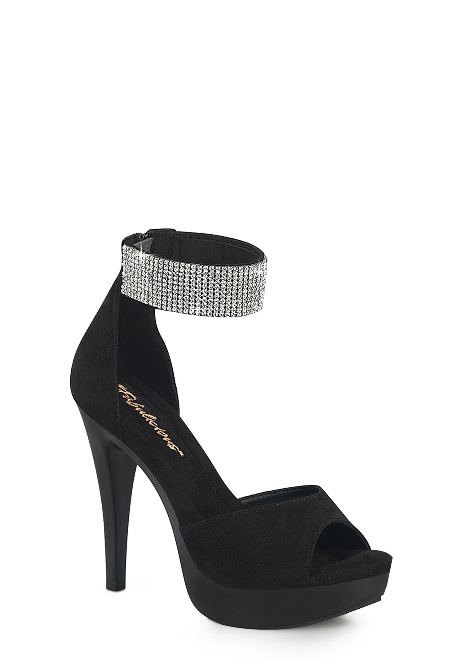 Cocktail-525  Rhinestone Ankle Strap Platform Heels