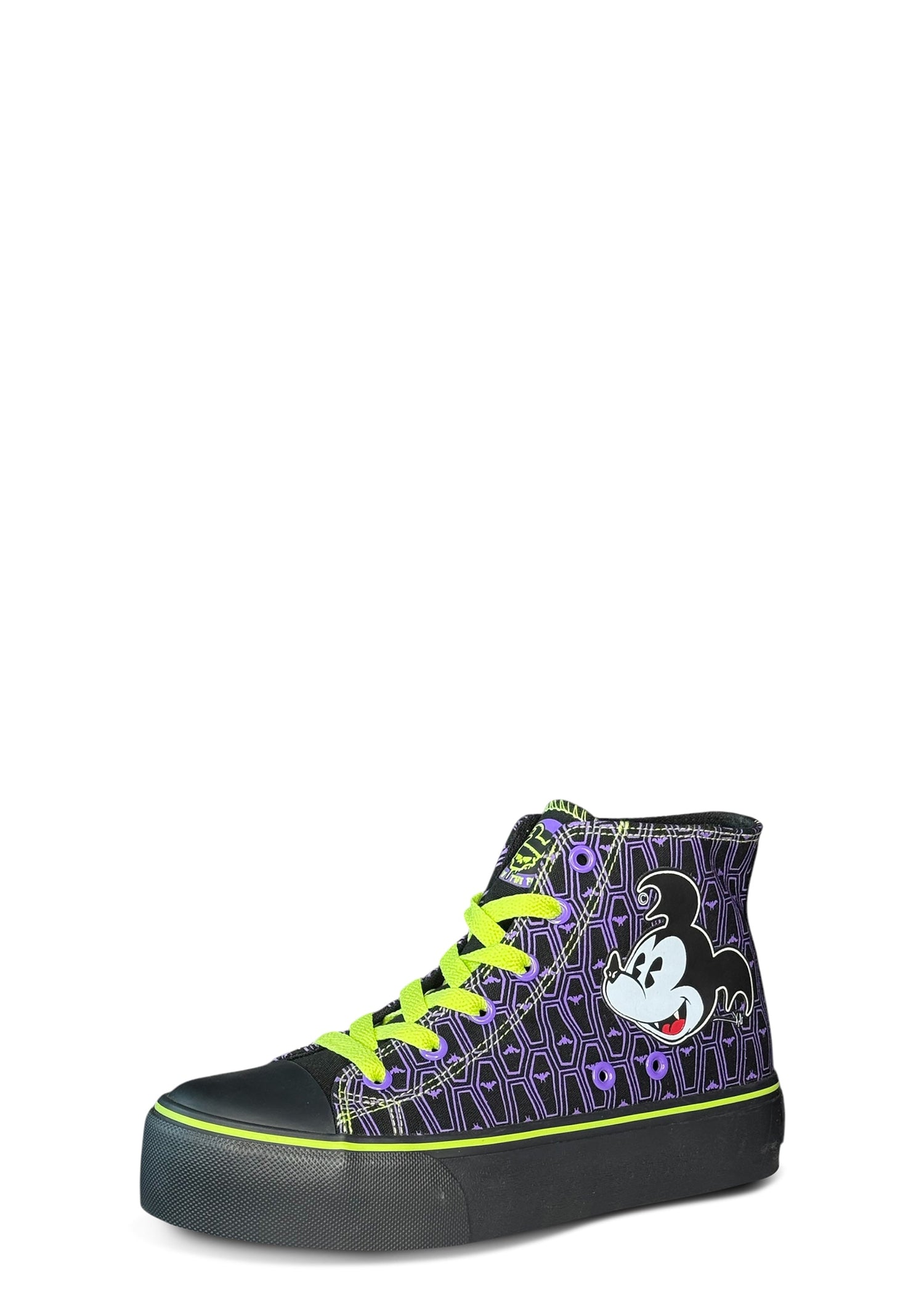 HXC Bats Day Mickey High Top Sneaker - Purple