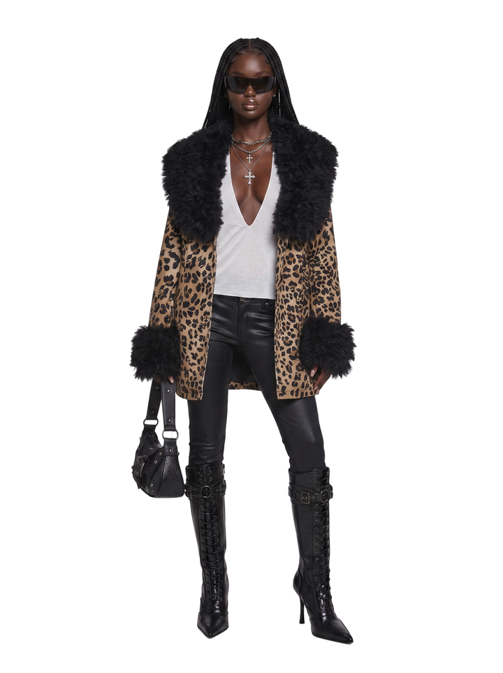 Champagne Showers Leopard Coat