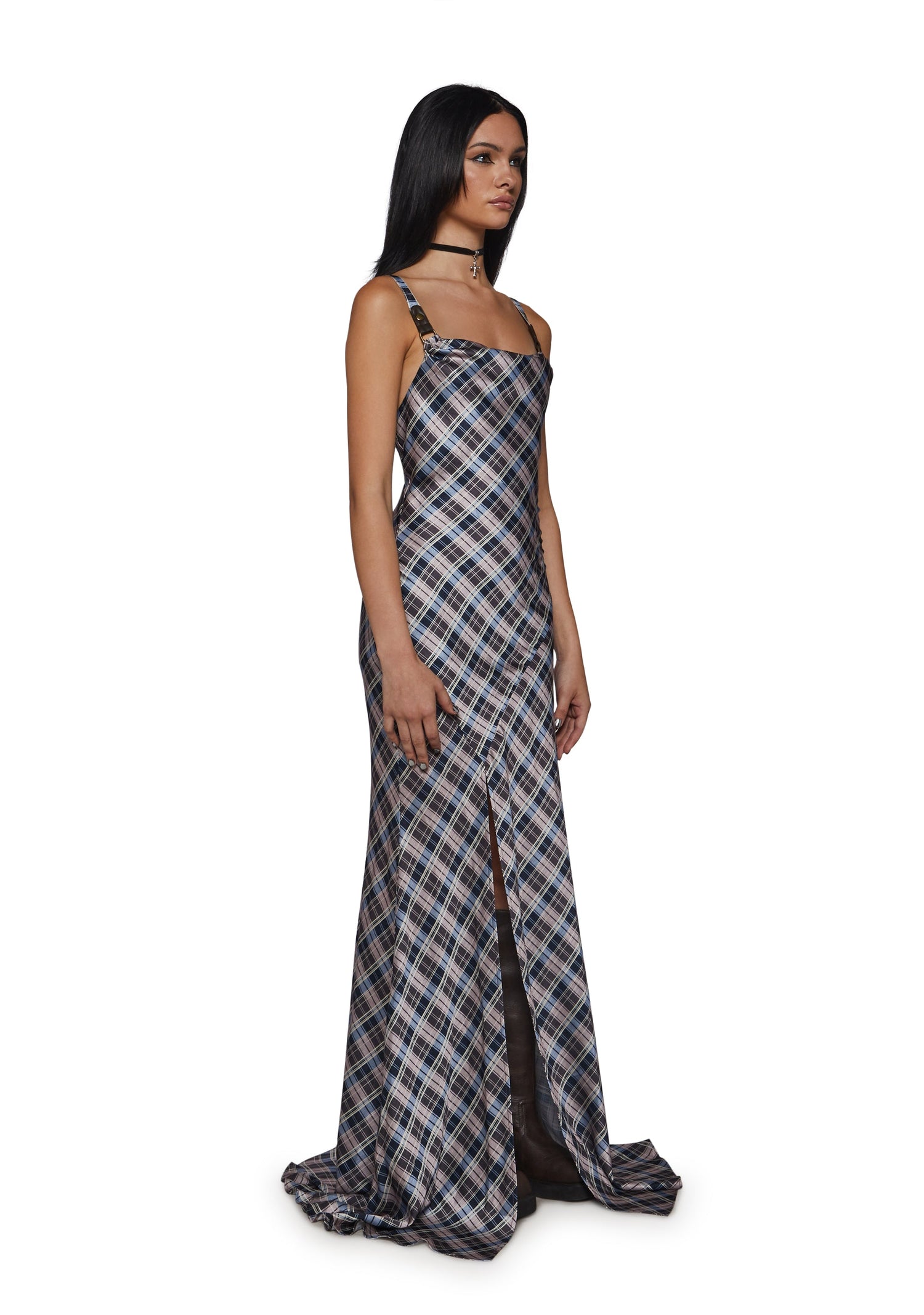 Cleo Plaid Maxi Dress