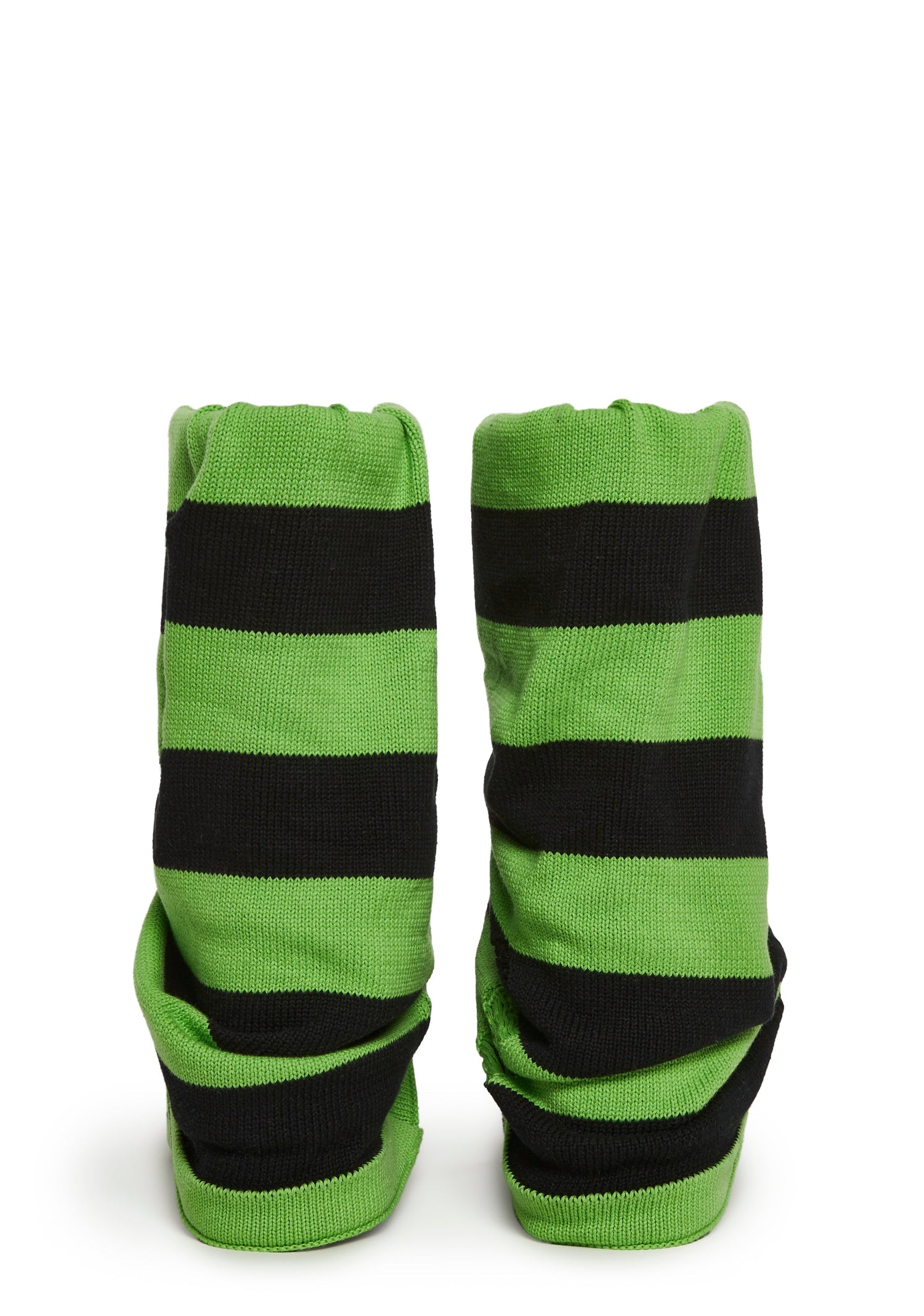 Snuggle Stripes Platform Boots - Black/Green