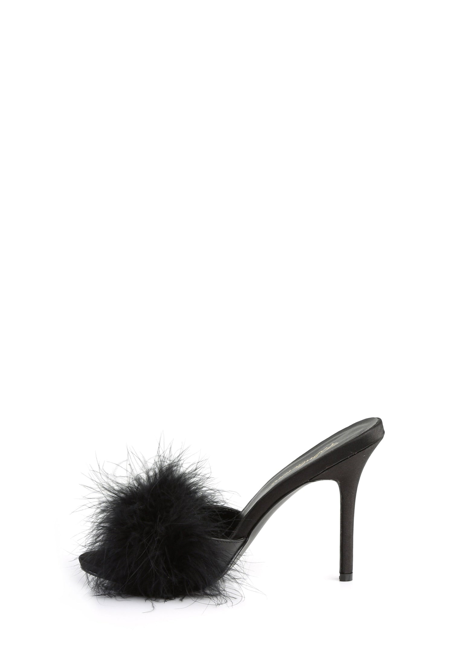 Classique 01 Fur Slipper Heels - Black