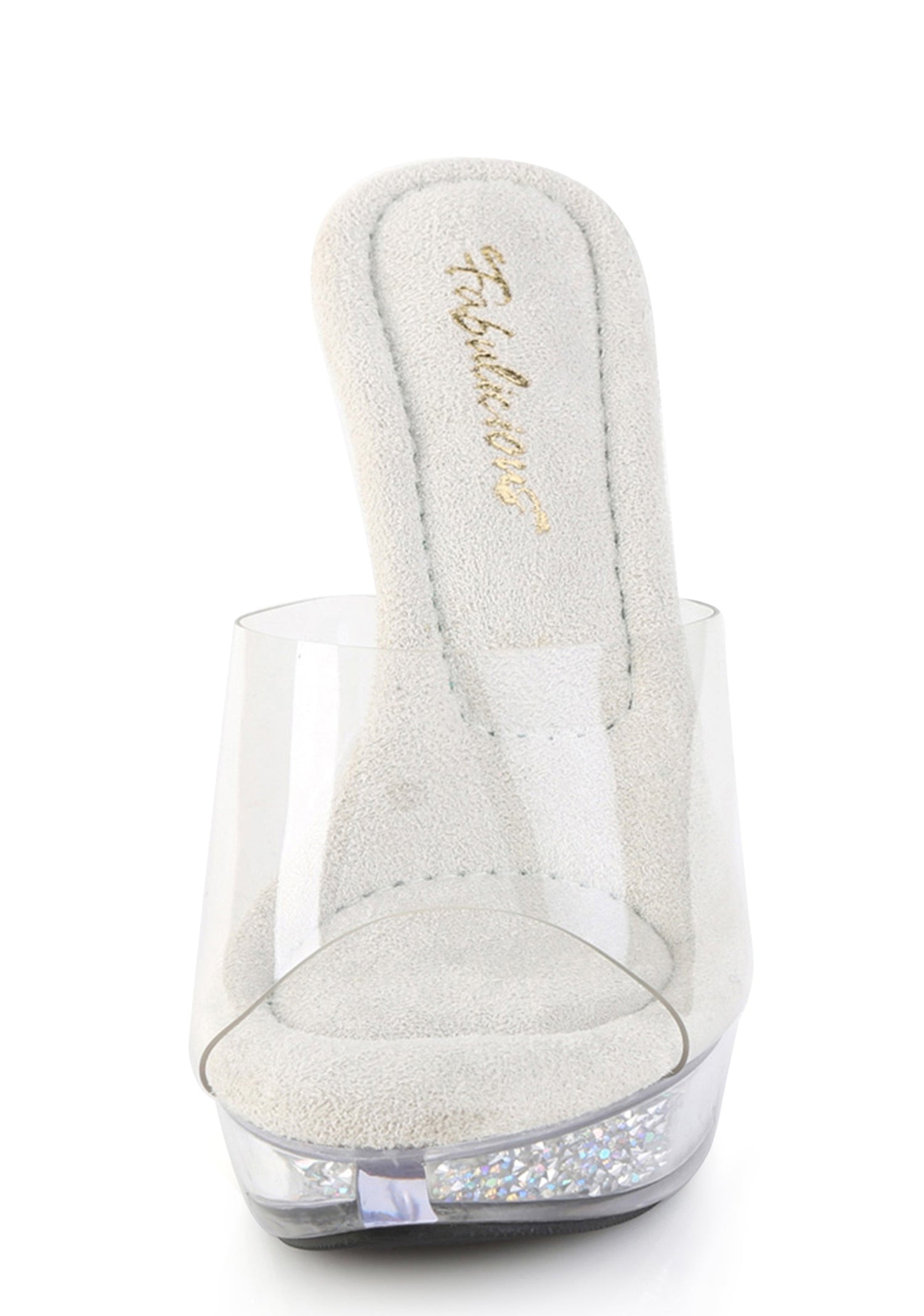 Cocktail 501 Clear Rhinestone Platform Heels