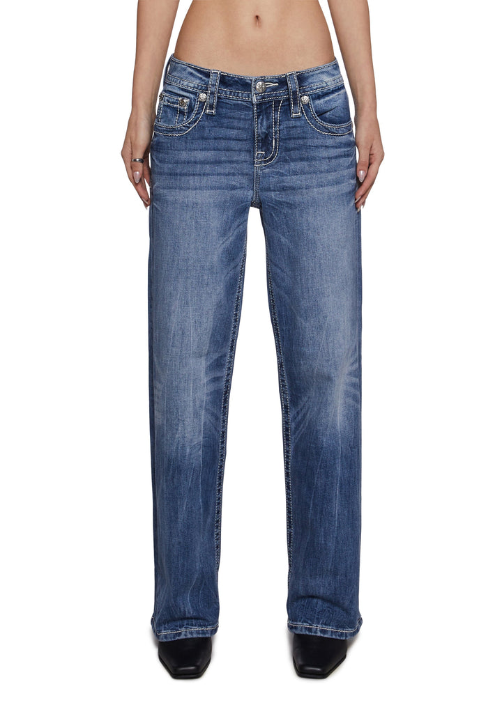 30" Mid Rise Slim Wide Jeans