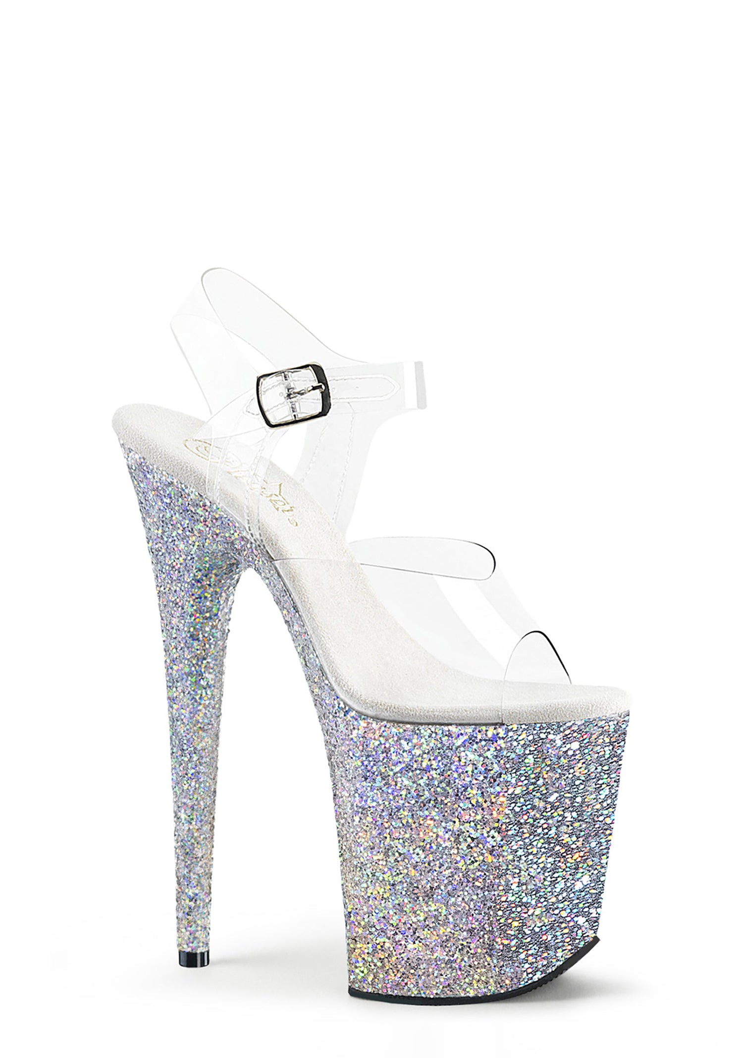 Flamingo-808LG Platform Ankle Strap Sandals-Silver