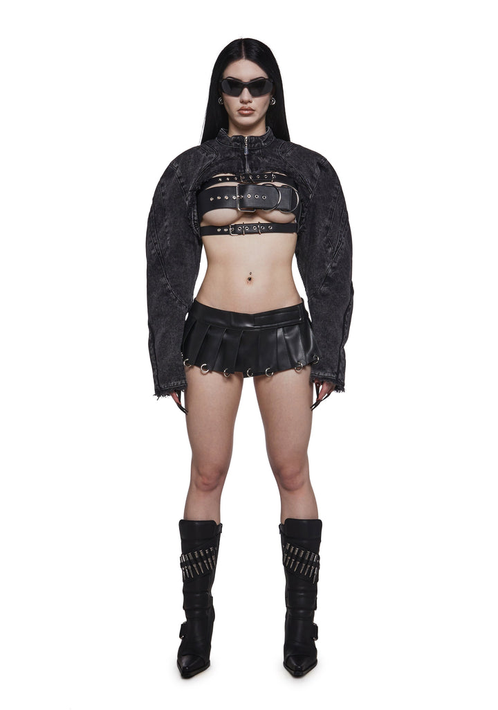 XTC Denim Choker Jacket - Black