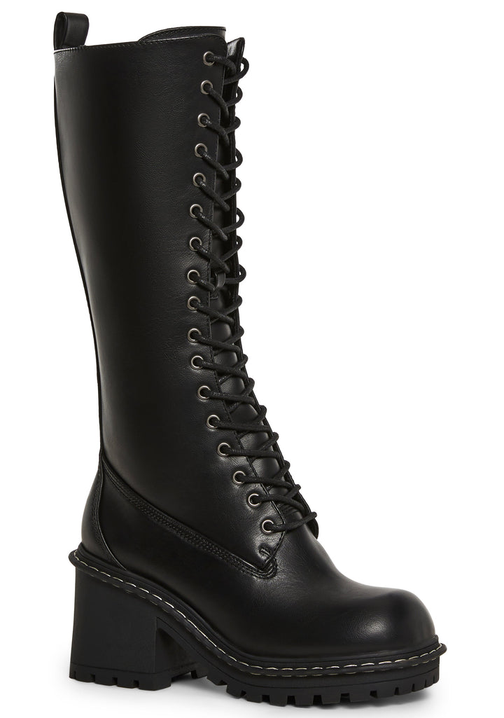 Record Shopping Knee High Boots