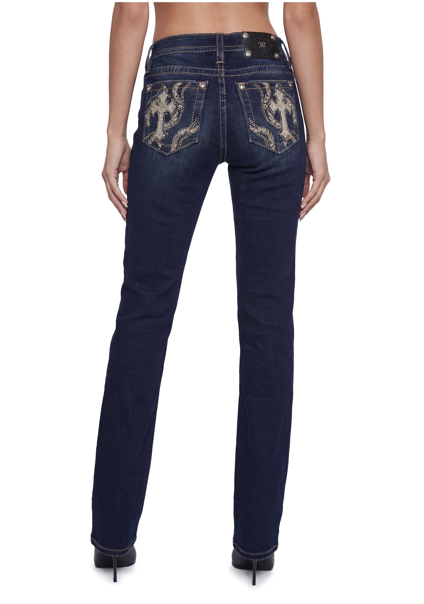 Raelyn Cross Bootcut Jeans 32"